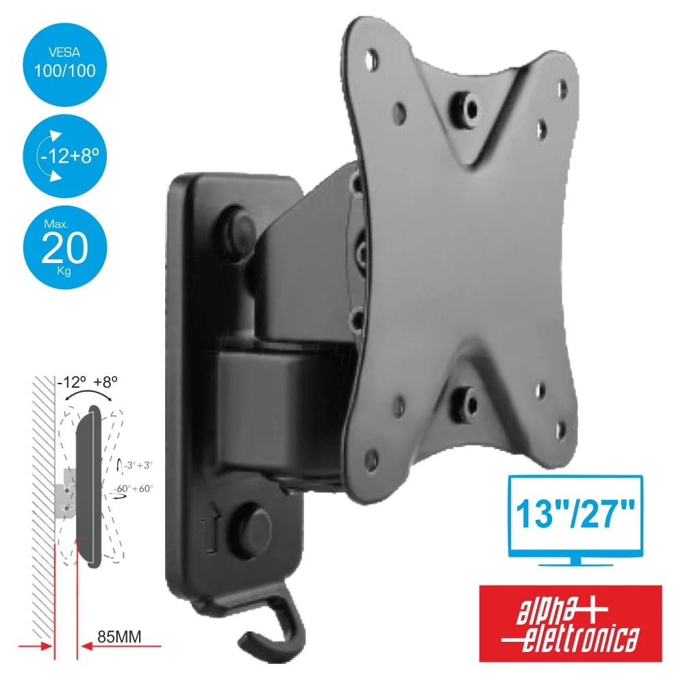 Organizador de Porta-malas Suporte Lcd/Led 13/27" +8º/-12º Vesa 100/100 20Kg Alpha
