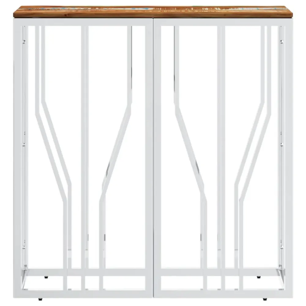 Mesa consola ço inoxidável/madeira recuperada maciç prateado Fácil de Limpar