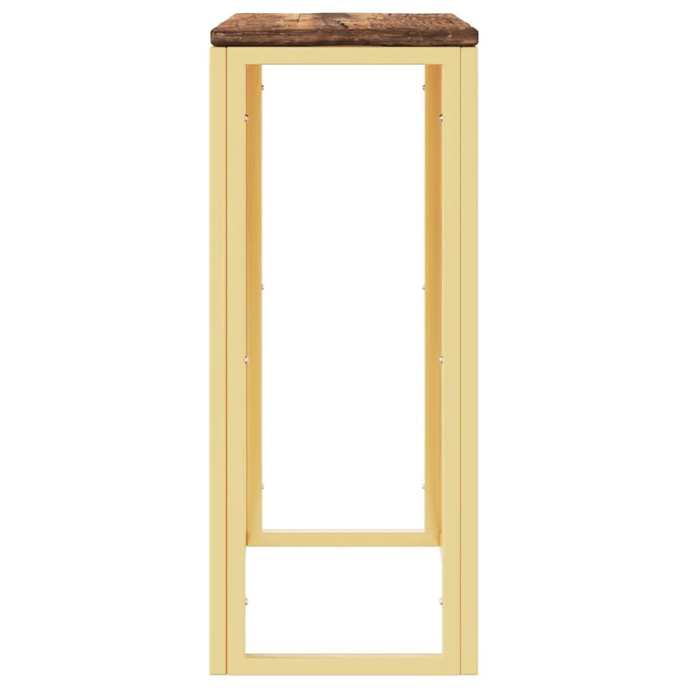 Premium Organizador Mesa consola ço inoxidável/madeira recuperada maciç dourado