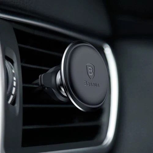 Suporte para Carro Baseus Magnetic Air Vent - Preto com Parafusos de Seguranç