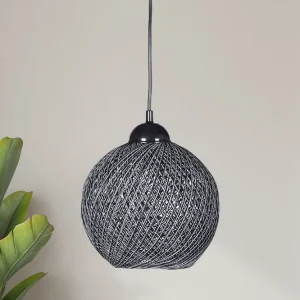 Braço Oscilante Suspensão Berleda D22cm Metálico Preto e Algodão Cinza Escuro