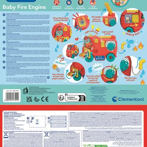 Montessori - Camião de Bombeiros - Baby Clementoni com Chave de Seguranç