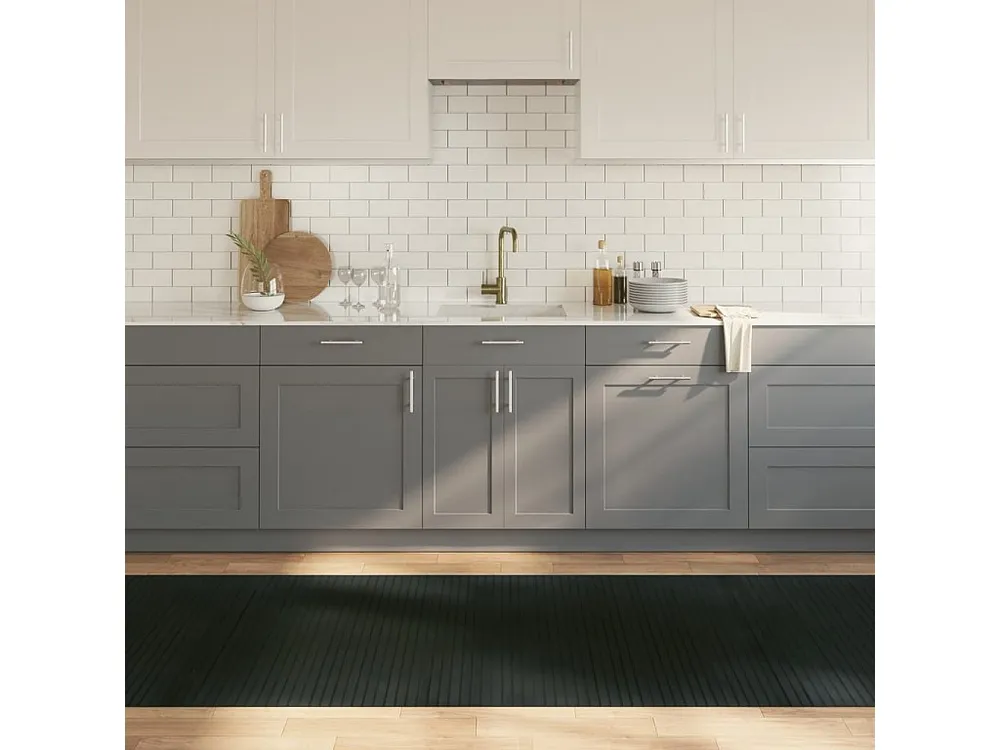 Tapete retangular 100x300 cm bambu cinzento