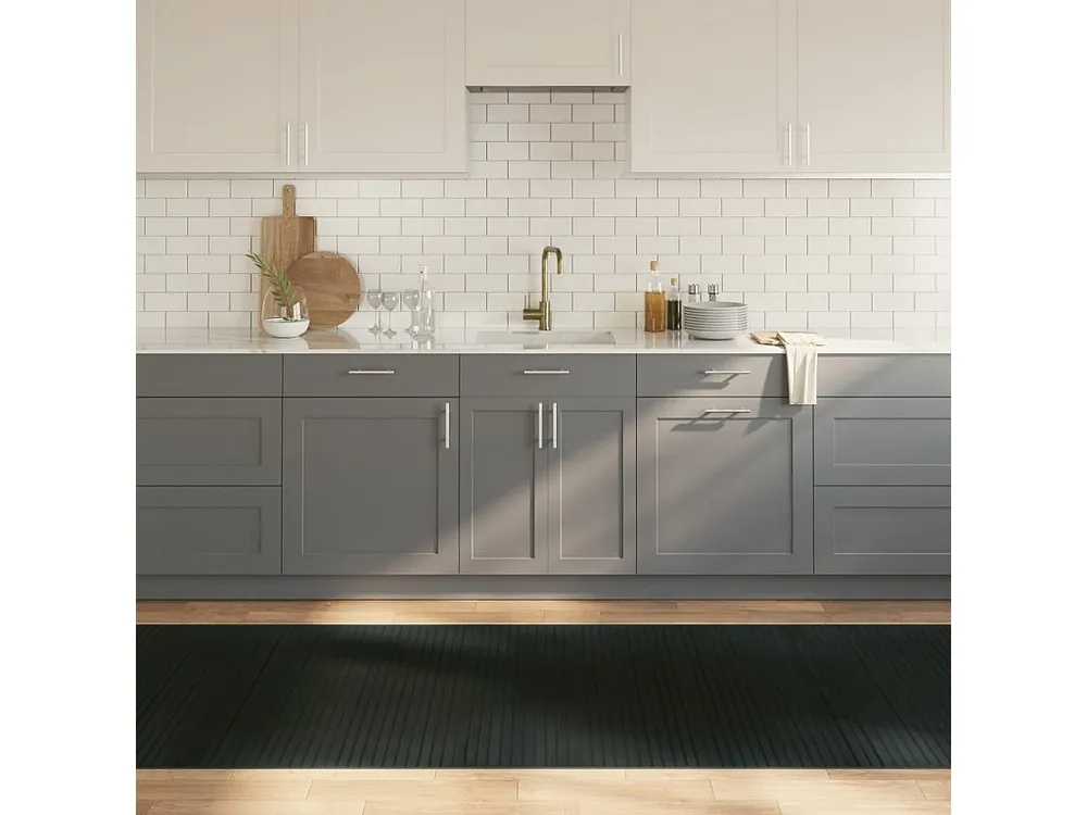Tapete retangular 100x300 cm bambu cinzento