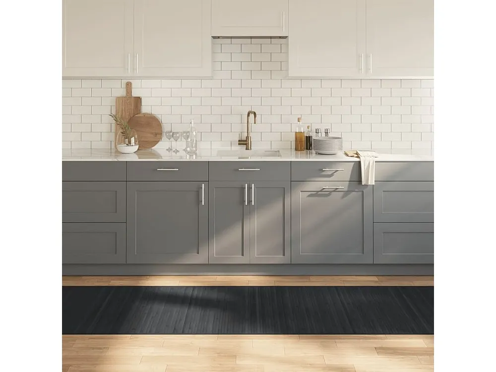 Tapete retangular 80x300 cm bambu cinzento