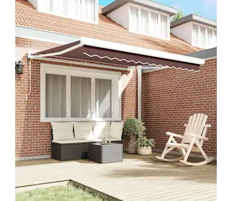 Premium Resistente Toldo retrátil automático 300x250 cm castanho