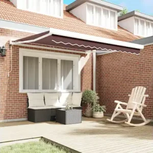 Premium Resistente Toldo retrátil automático 300x250 cm castanho