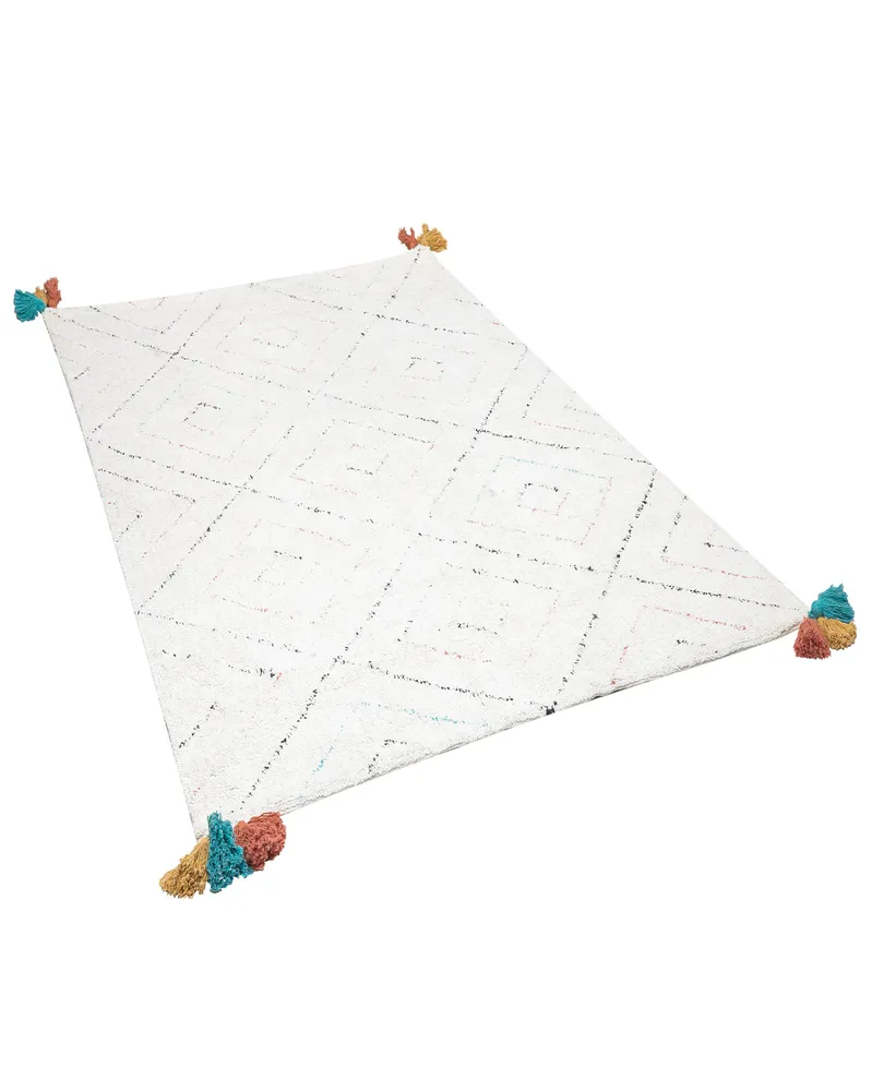 Tapete de algodão branco 140 x 200 cm KARTAL para Manutenção Preventiva