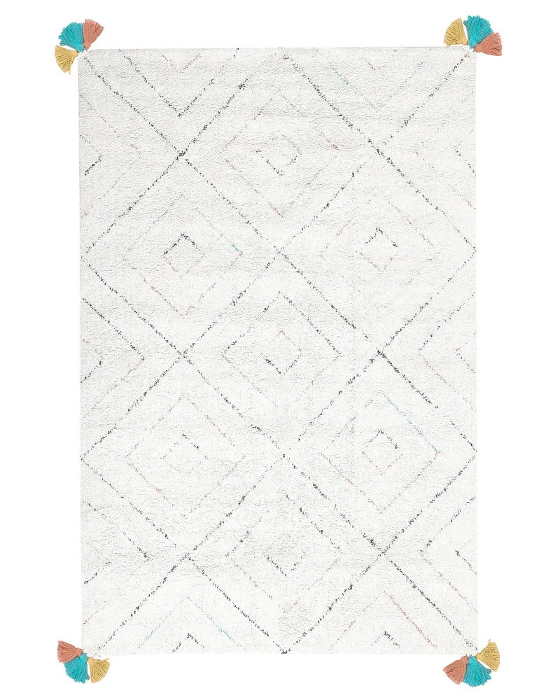 Tapete de algodão branco 140 x 200 cm KARTAL para Manutenção Preventiva
