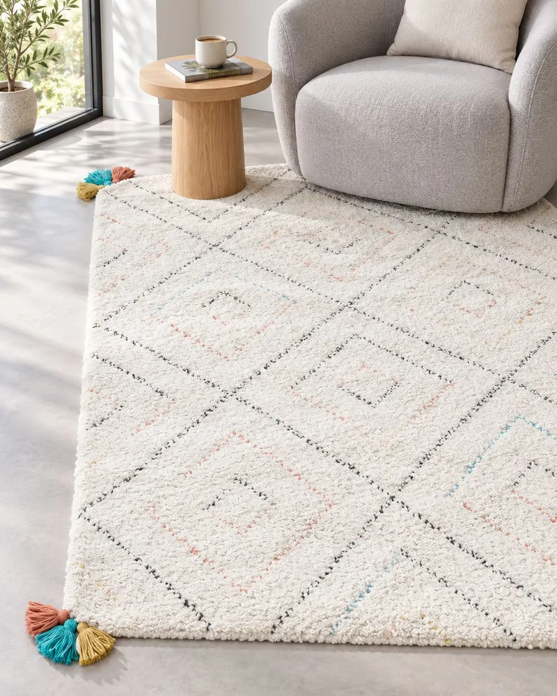 Tapete de algodão branco 140 x 200 cm KARTAL para Manutenção Preventiva