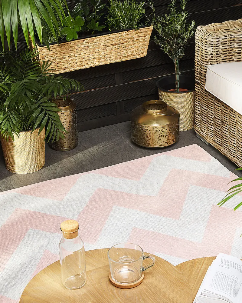 Acessório de Armazenamento Externo Tapete de área branco e rosa 160 x 230 cm KONARLI