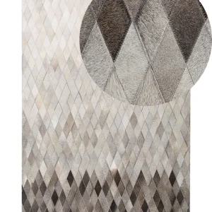 Acessório Externo Tapete em pele genuína branca e cinzenta 160 x 230 cm MALDAN