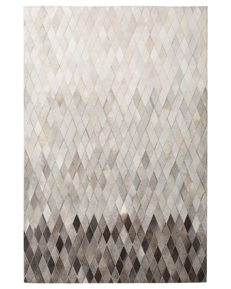Acessório Externo Tapete em pele genuína branca e cinzenta 160 x 230 cm MALDAN