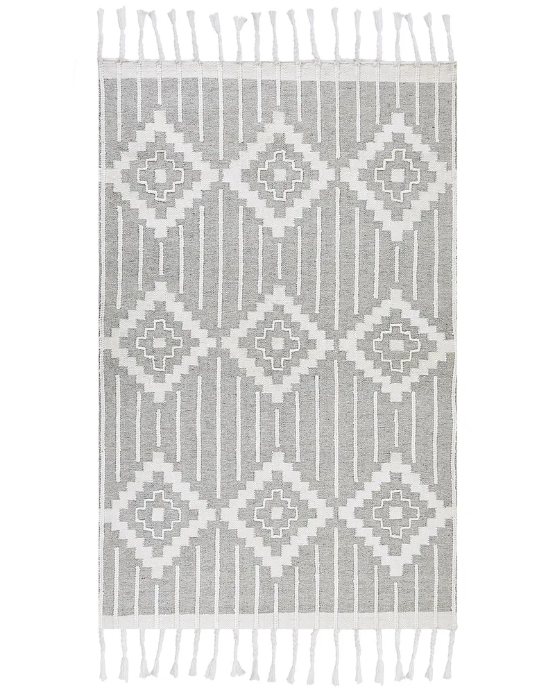 Acessório de Viagem Tapete de exterior branco e cinzento 140 x 200 cm TABIAT