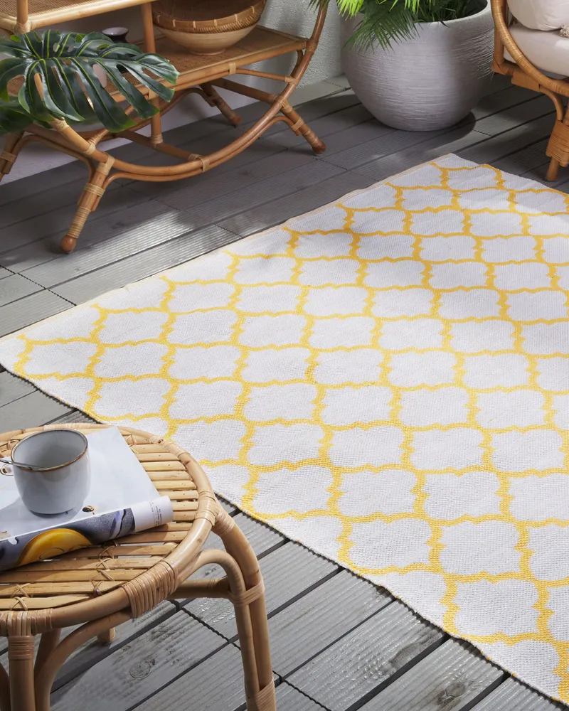 Componente RV Externo Tapete de área reversível amarelo 140 x 200 cm AKSU