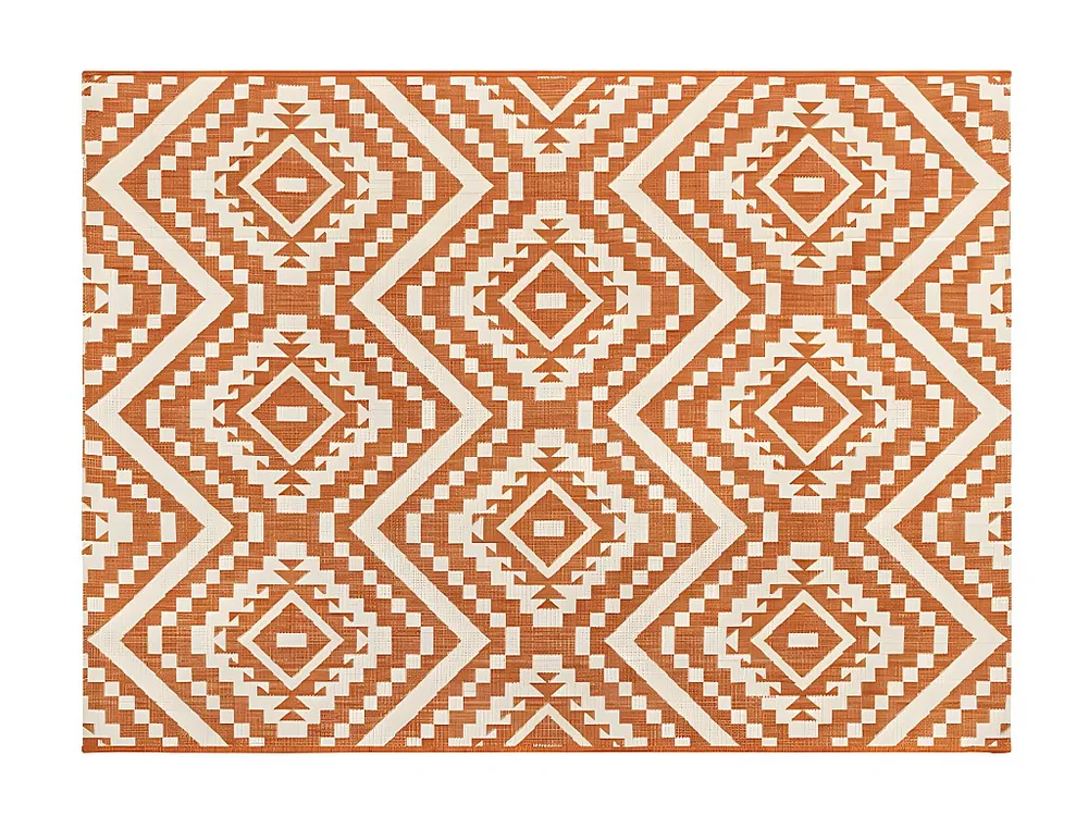 Componente para Exterior Tapete de interior ou de exterior estilo étnico CAREA - 150 x 200 cm - Laranja