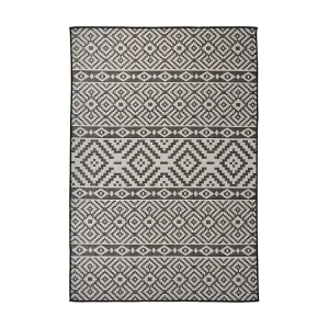 Componente para Exterior Tapete de tecido plano para exterior 160x230 cm riscas pretas
