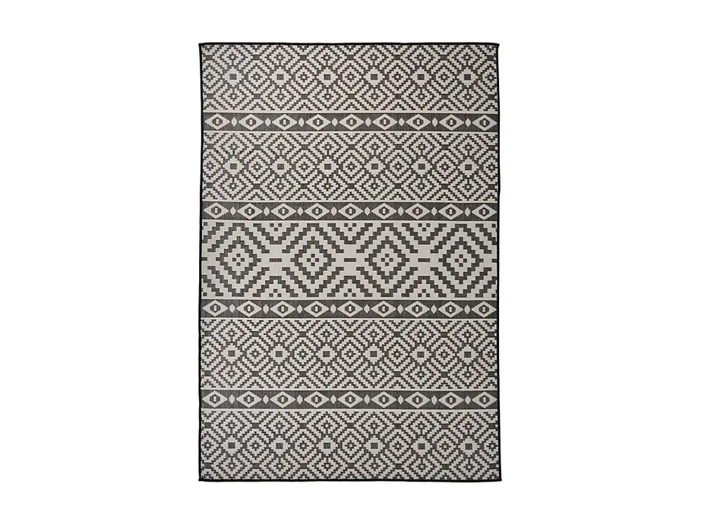 Componente para Exterior Tapete de tecido plano para exterior 160x230 cm riscas pretas