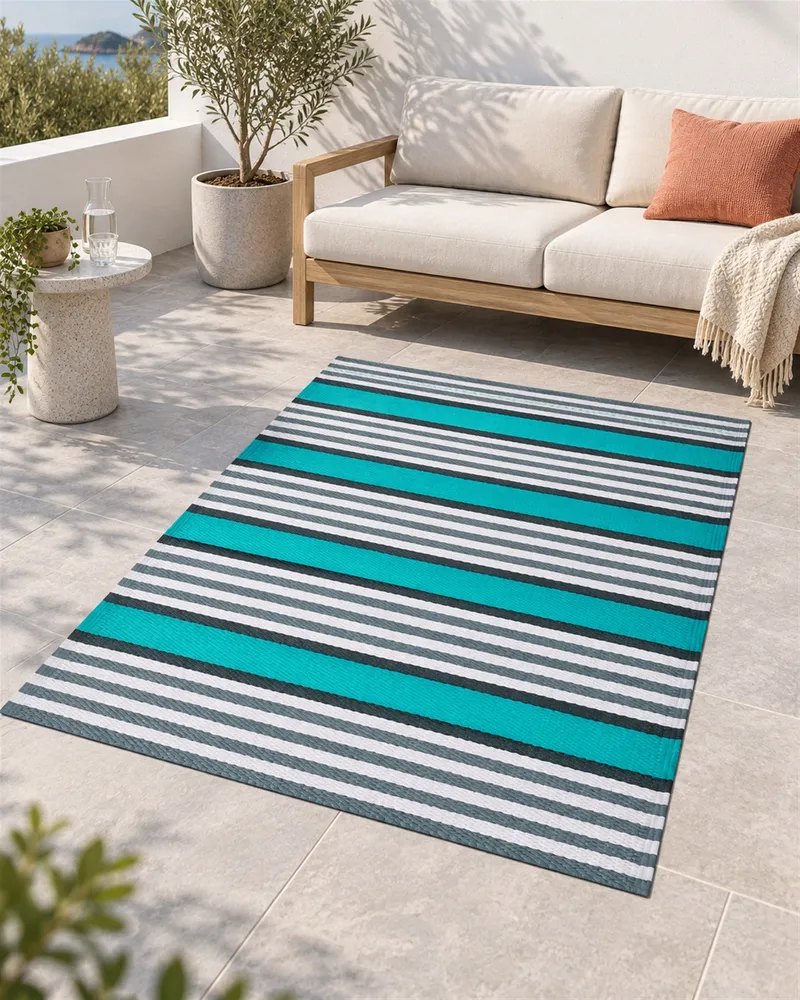 Kit Completo de Instalação Tapete de exterior azul turquesa 120 x 180 cm SAUGOR