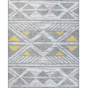 Peç para Exterior Tapete cinzento e amarelo 160 x 230 cm KARGI