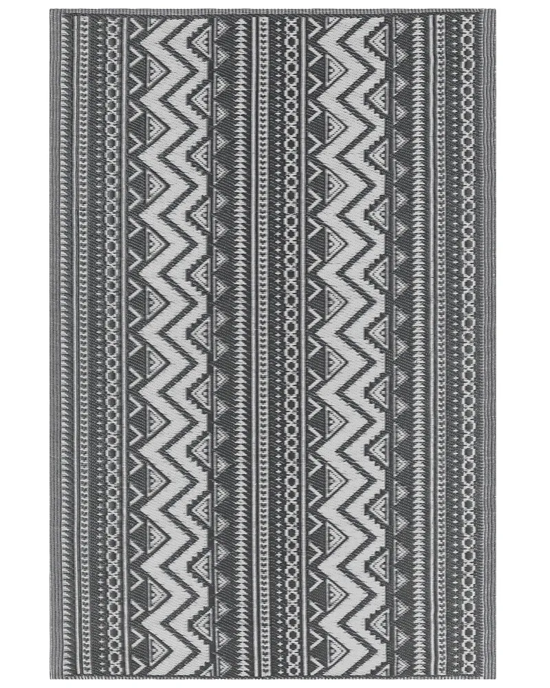 Peç para Exterior Tapete de exterior preto 120 x 180 cm NAGPUR