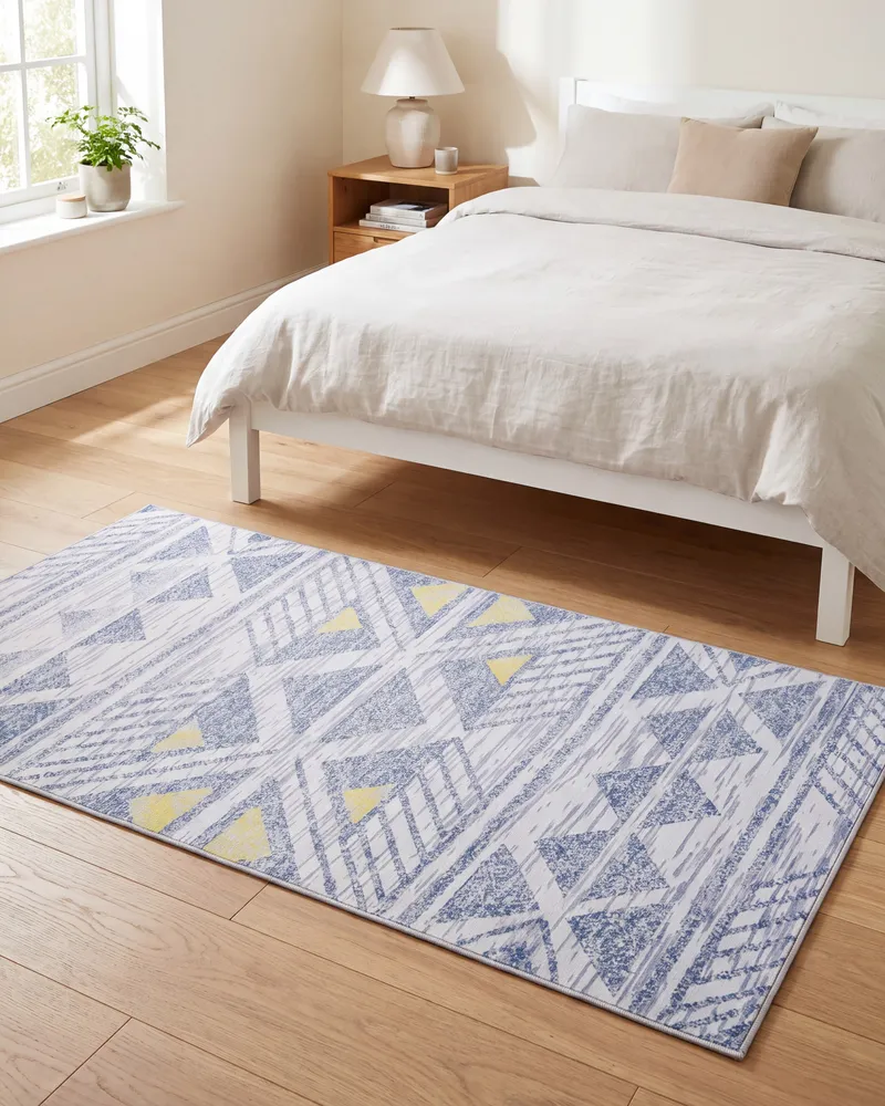 Tapete cinzento e amarelo 80 x 150 cm KARGI com 2 Anos de Garantia