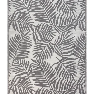Tapete de exterior 160 x 230 cm regular folhas de palmeira cinzento claro KOTA com 2 Anos de Garantia