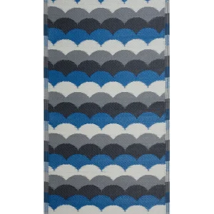 Tapete de exterior azul e cinzento 90 x 180 cm BELLARY (Modelo RV-EX)