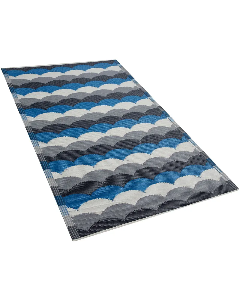 Tapete de exterior azul e cinzento 90 x 180 cm BELLARY (Modelo RV-EX)