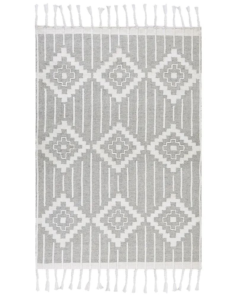 Tapete de exterior branco e cinzento 160 x 230 cm TABIAT com Proteção UV