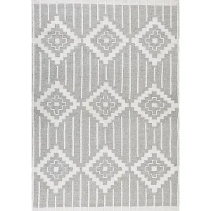 Tapete de exterior branco e cinzento 160 x 230 cm TABIAT com Proteção UV