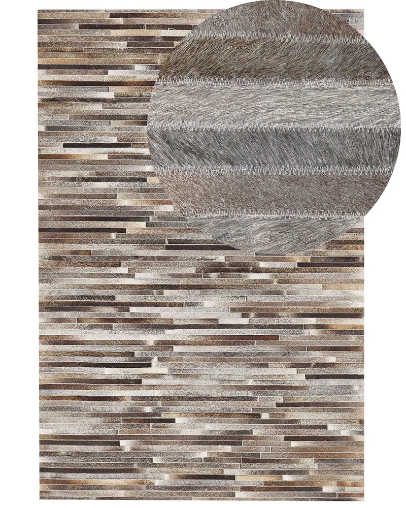 Tapete de pele genuína arco-íris 160 x 230 cm TUZLUCA - Compatível com Diversos Modelos