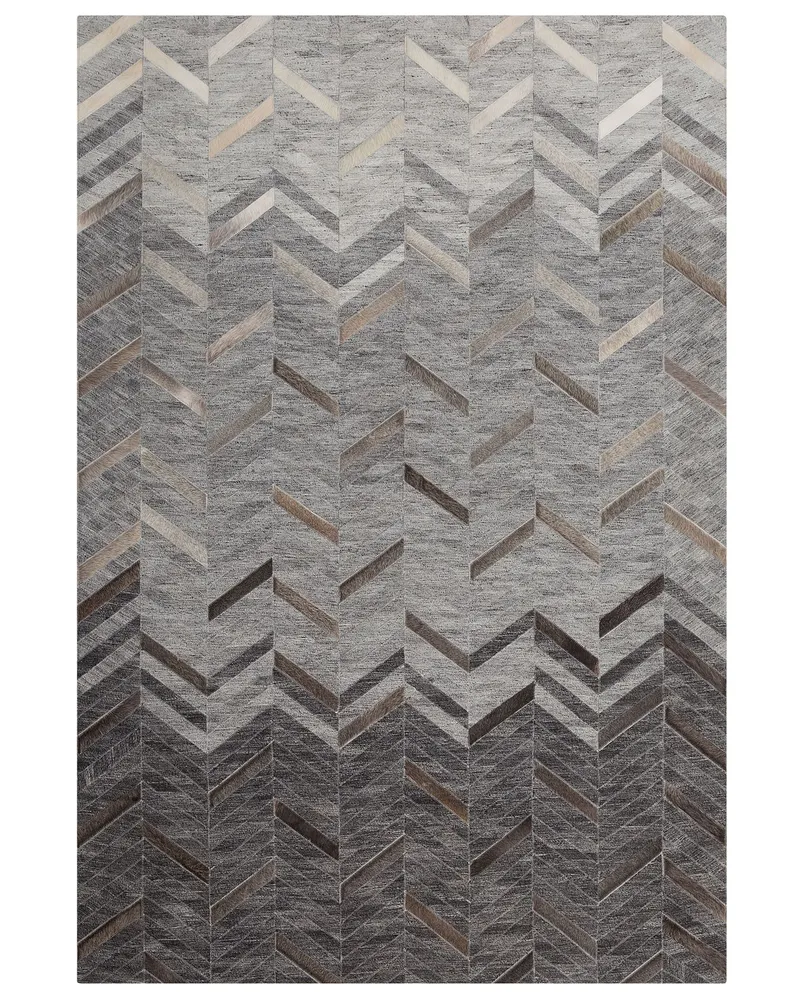 Tapete em pele genuína cinzenta 160 x 230 cm ARKUM