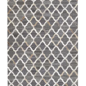 Tapete de pele genuína cinzenta e creme 160 x 230 cm ROLUNAY com Proteção UV