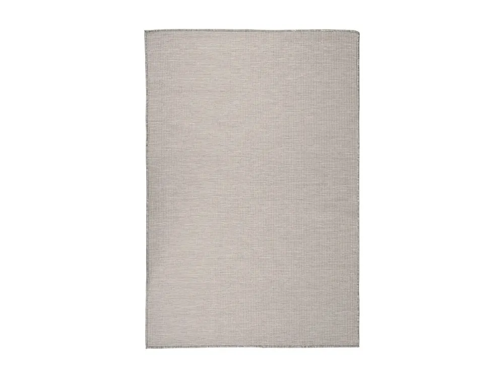 Tapete de tecido plano para exterior 120x170 cm cinza-acastanhado em Alumínio Anodizado