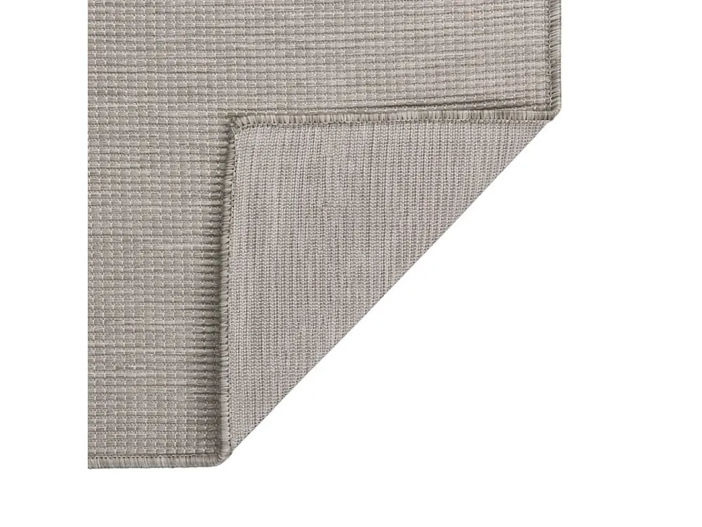 Tapete de tecido plano para exterior 120x170 cm cinza-acastanhado em Alumínio Anodizado
