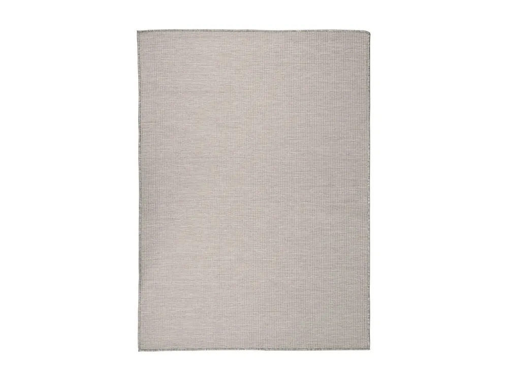 Kit Completo Tapete de tecido plano para exterior 200x280 cm cinza-acastanhado