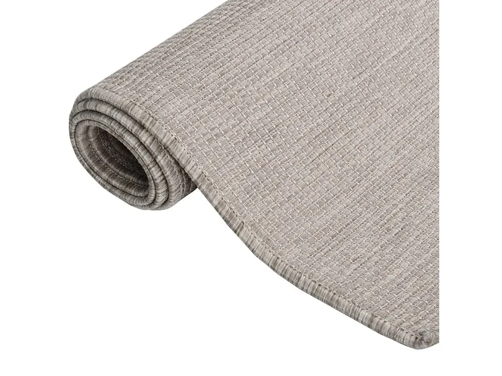Kit Completo Tapete de tecido plano para exterior 200x280 cm cinza-acastanhado