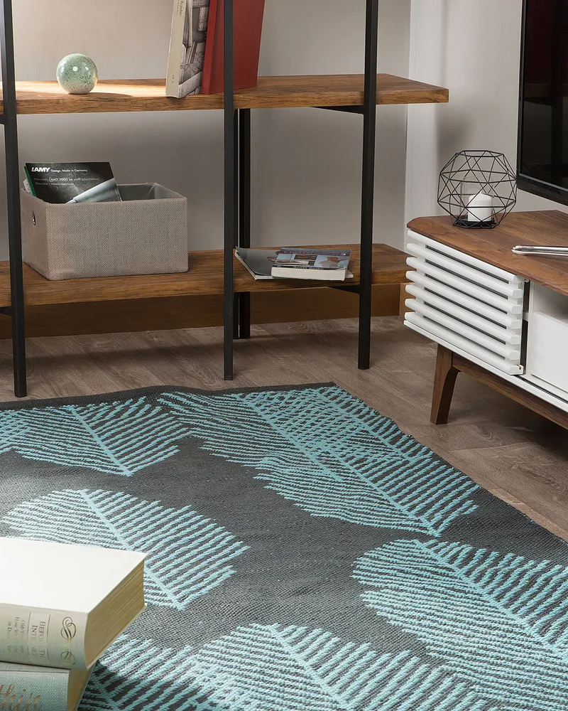 Organizador para Caçamba Tapete de área reversível preto e azul 140 x 200 cm MEZRA