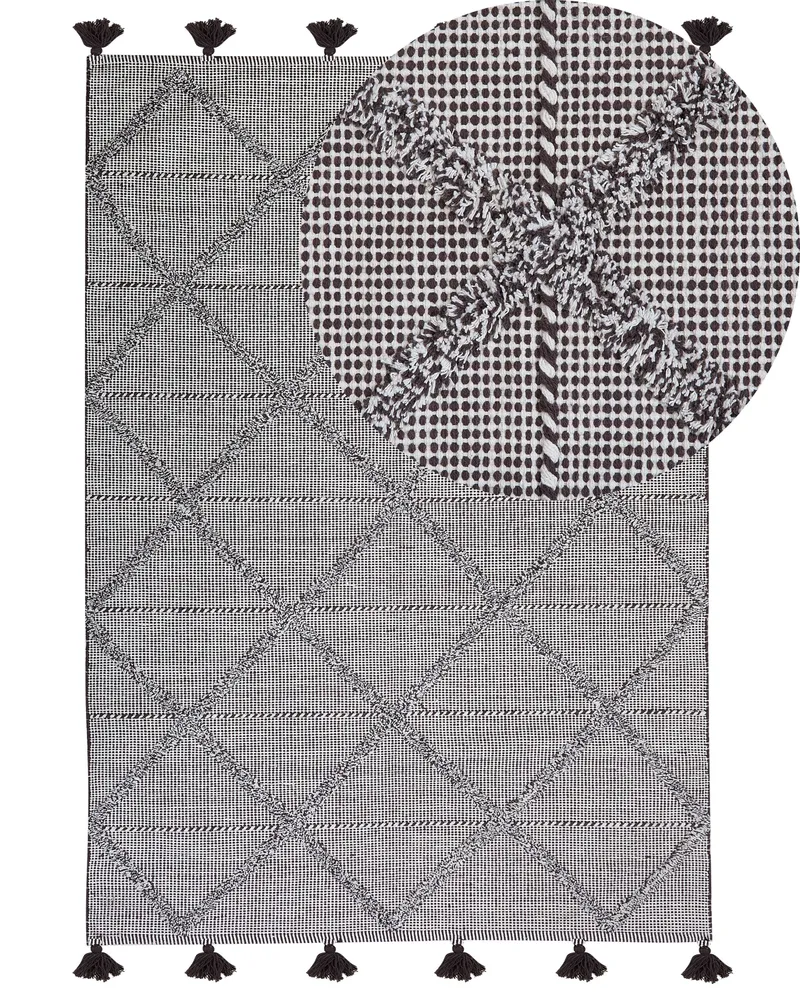 Resistente Impactos Tapete de algodão castanho 140 x 200 cm TUZLA