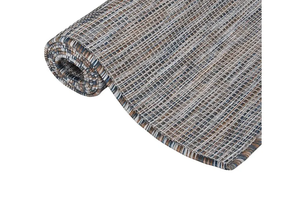 Suporte para Bicicleta na Caçamba Tapete de tecido plano para exterior 80x250 cm castanho e azul
