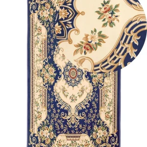 Tapete azul 80 x 150 cm GAZIANTEP Fácil de Instalar