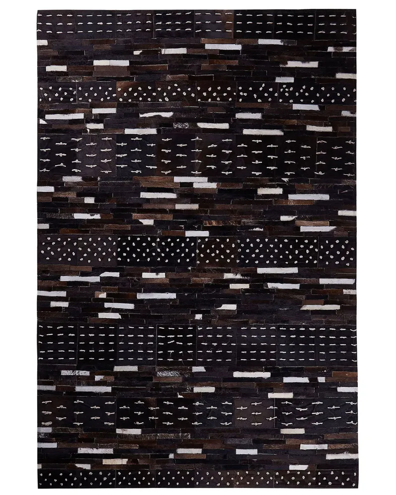 Tapete em pele genuína castanha 160 x 230 cm AKSEKI com Chave de Seguranç