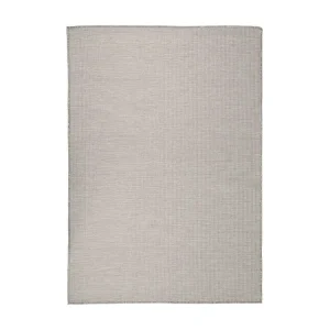 Tapete de tecido plano para exterior 140x200 cm cinza-acastanhado com Garantia de 1 Ano