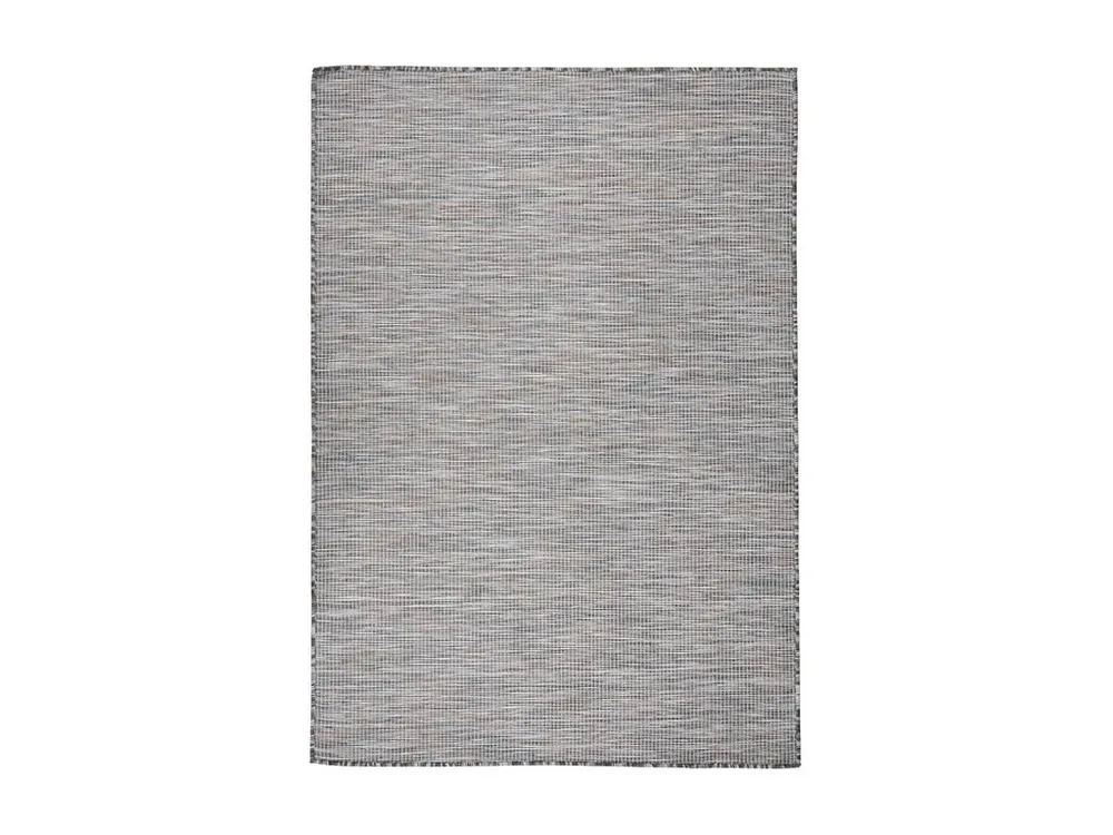 Tapete de tecido plano para exterior 160x230 cm castanho e azul com Material Resistente UV