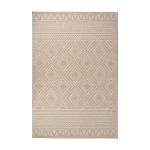 Tapete de tecido plano para exterior 160x230 cm riscas castanhas (Ajustável)