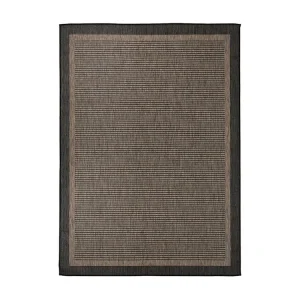 Tapete de tecido plano para exterior 200x280 cm castanho-escuro com Material Resistente UV