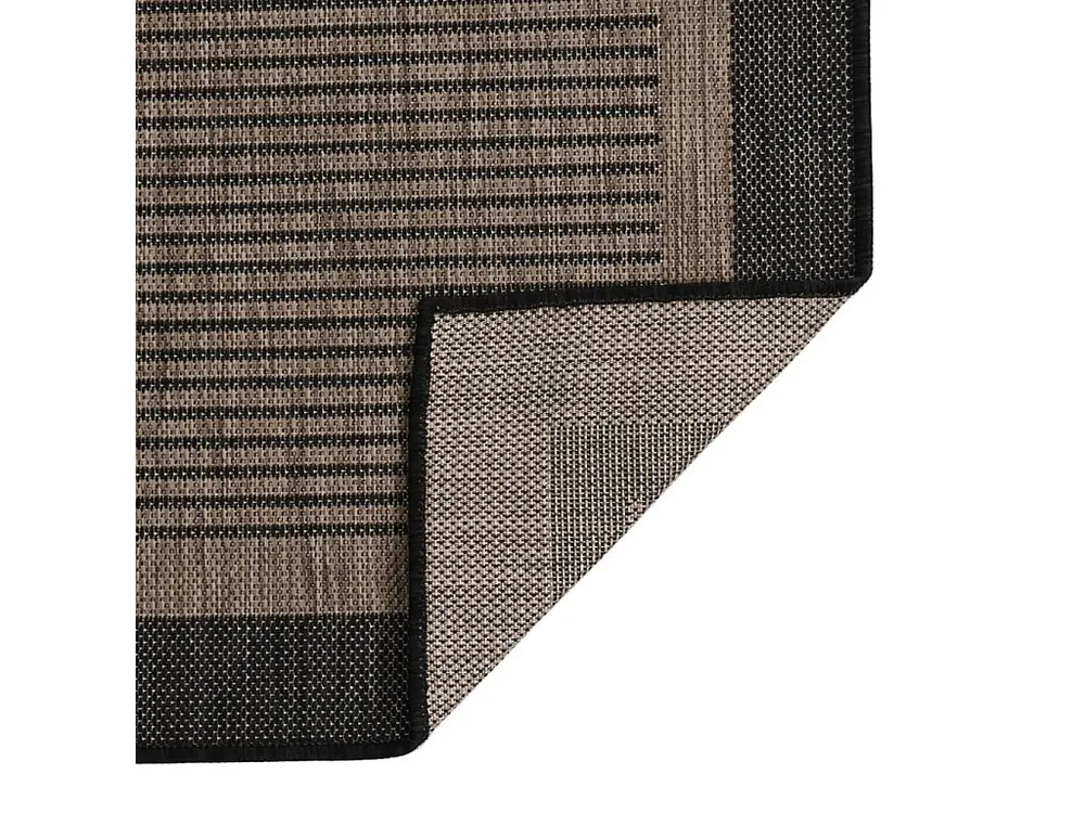 Tapete de tecido plano para exterior 200x280 cm castanho-escuro com Material Resistente UV