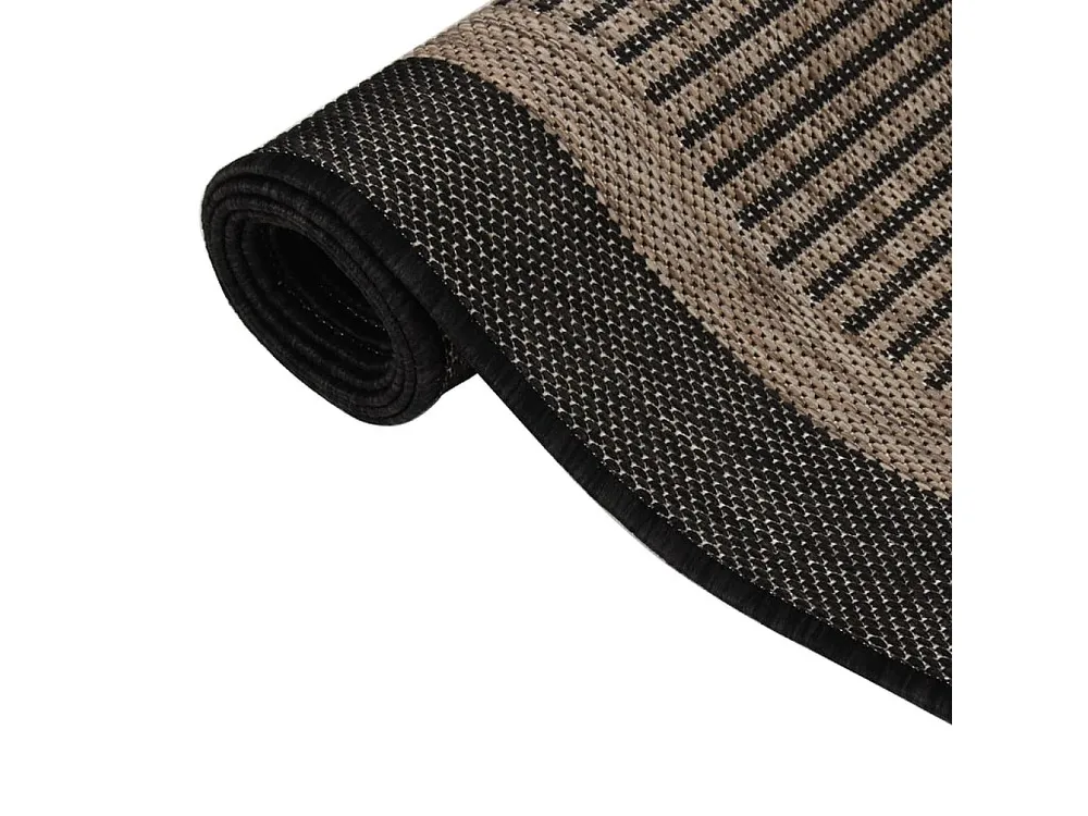 Tapete de tecido plano para exterior 200x280 cm castanho-escuro com Material Resistente UV