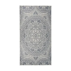 Tapete de tecido plano para exterior 80x150 cm básico azul